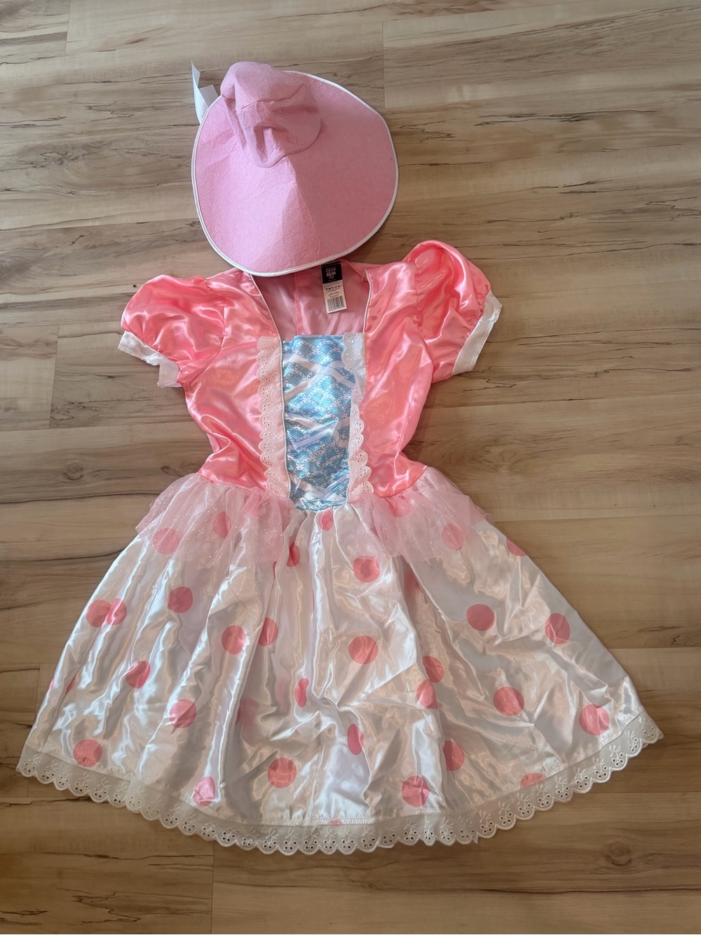 Disney Pixar Toy Story 4 Bo Peep Costume Dress & Bonnet Womans S 4-6 Halloween